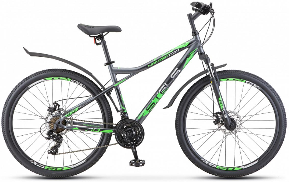 Велосипед Stels Navigator-710 MD 27.5 16 серый зеленый