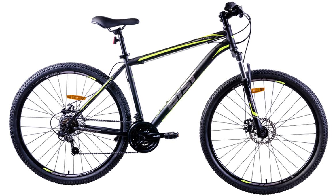 Велосипед AIST Quest 29 17.5 черный желтый