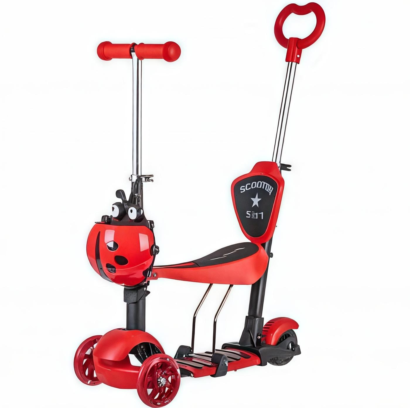 Самокат Novatrack Disco-kids Saddle PRO красный
