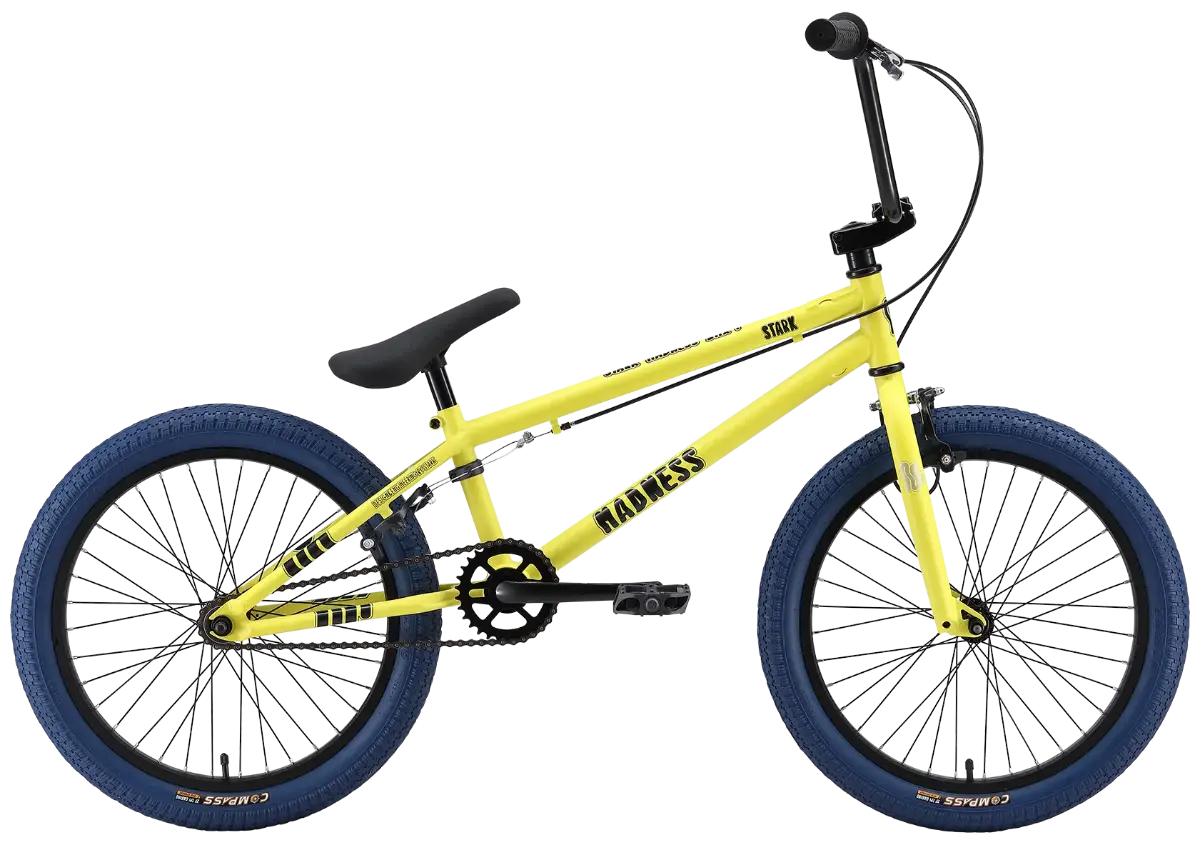 Велосипед Stark'25 Madness BMX 1 лимонный/черный/лазурный