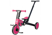 Беговел-велосипед Delanit 2 в 1 розовый с ручкой